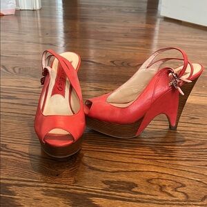 Boutique 9 Women's Coral Peep Toe Slingback Heels, Size 7.5